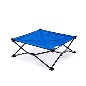 Medium 2.5' Foldable OTG Elevated Pet Bed - Aquatic Blue