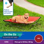 King 3.5' Foldable OTG Elevated Pet Bed - Red