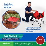 Medium 2.5' Foldable OTG Elevated Pet Bed - Red