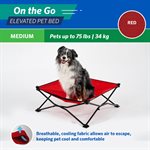 Medium 2.5' Foldable OTG Elevated Pet Bed - Red