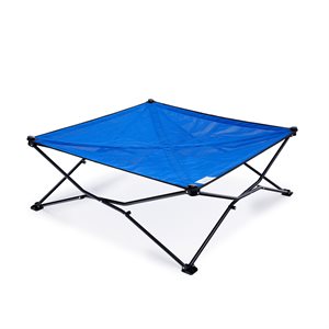 King 3.5' Foldable OTG Elevated Pet Bed - Aquatic Blue