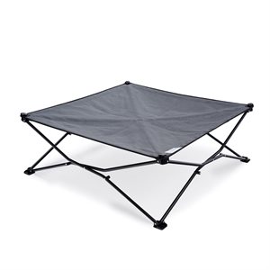 King 3.5' Foldable OTG Elevated Pet Bed - Steel Grey