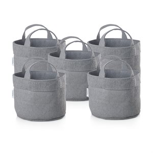 5-Pack 2-Gallon Grow Bag - Steel Grey