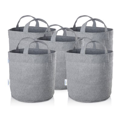 5-Pack 5-Gallon Grow Bag - Steel Grey