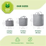 5-Pack 10-Gallon Grow Bag - Steel Grey