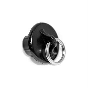 19mm Tube End Cap With Ring - Black