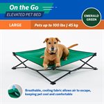 Large 3' Foldable OTG Elevated Pet Bed - Emerald Green